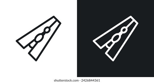 Wäscheklammer-Symbol in einem Linienstil auf weißem Hintergrund.