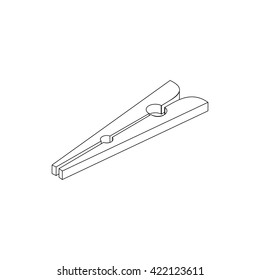Clothespin icon, isometric 3d style