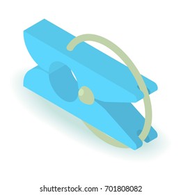 Clothespin icon. Isometric illustration of clothespin vector icon for web