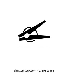 Clothespin icon, vector concept illustration for design.