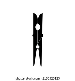 Clothespin Icon Vector Illustration. White Background