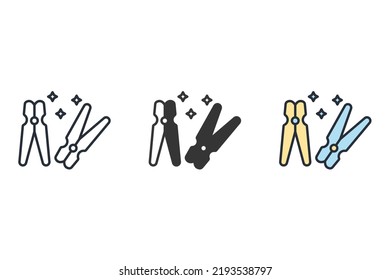 Clothespin Icons  Symbol Vector Elements For Infographic Web