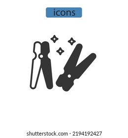 Clothespin Icons  Symbol Vector Elements For Infographic Web