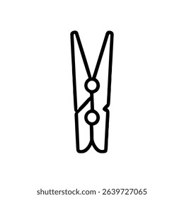 Clothespin illustration outline of a laundry clip. Icon symbol illustration