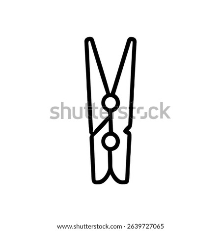 Clothespin illustration outline of a laundry clip. Icon symbol illustration