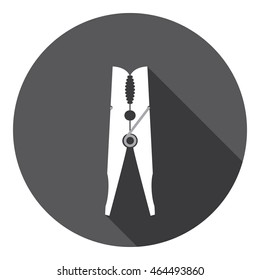 Clothespin Laundry Tool Flat Style Design Icon