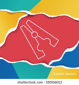 Clothespin line icon