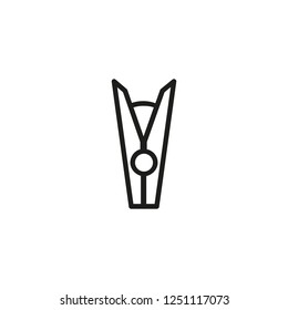 Clothespin line icon. Dryer, instruction, clothespeg. Laundromat concept. Vector illustration can be used for topics like washing clothes, household, housekeeping