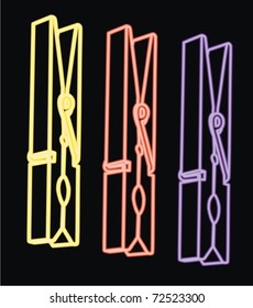 Clothespin neon