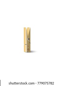Clothespin on a white background