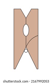 Clothespin pictogram vector Illustration on a white background.