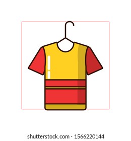 clothespin with shirt male hanging vector illustration design