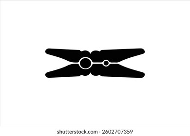 clothespin vector hand drawn illustration on white background.