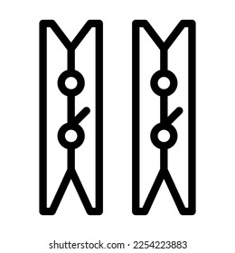 Clothespin Vector Line Icon Design
