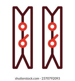 Clothespin Vector Thick Line Two Color Icons For Personal And Commercial Use.
