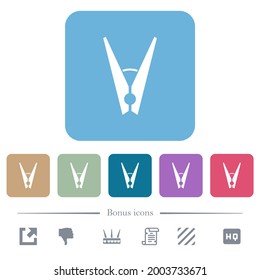 Iconos planos blancos sobre fondo cuadrado redondeado de color. 6 iconos de bonificación incluidos