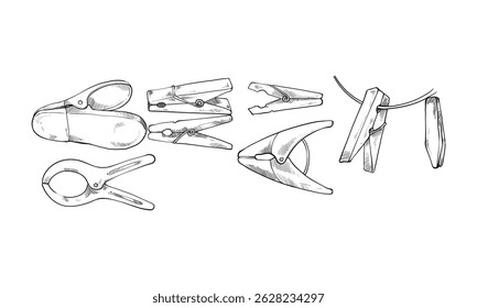 colección de doodle de grabado dibujado a mano