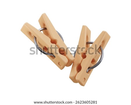 Clothespins icon 3d render concept of cloth clips icon vector illustration