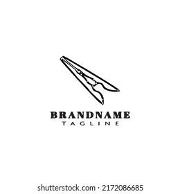 clothespins logo cartoon icon template black modern isolated vector illustration