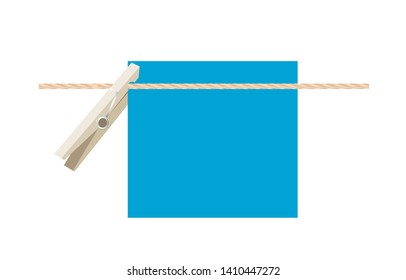 Clothespins on a rope with sticker