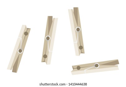 Clothespins on a white background