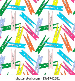 clothespins, seamless pattern