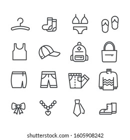 Clothing and accessories icon isolated. Modern outline on white background