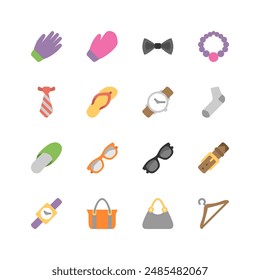 Clothing and Accessories Icon Set