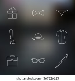 Clothing accessories icons