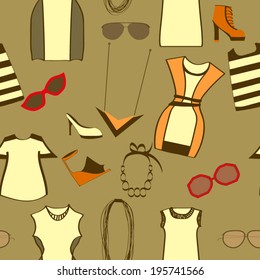 clothing and accessories seamless pattern