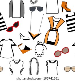 clothing and accessories seamless pattern