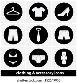 Clothing and Accessory Icon Set
