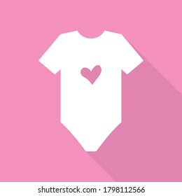  clothing for baby girl and boy. dress vector icon. baby  clothing icon with shadow 