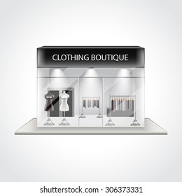 Clothing boutique building isolated high detailed vector illustration