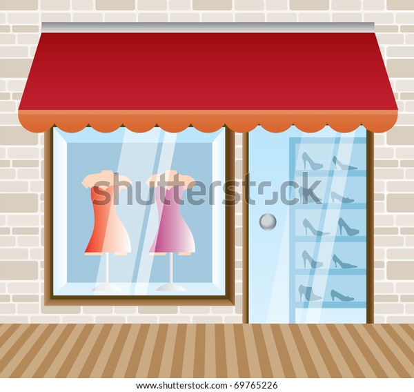 Clothing Boutique Shop Background Vector Illustration Stock Vector 