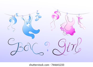 Clothing boy or girl on the clothesline.