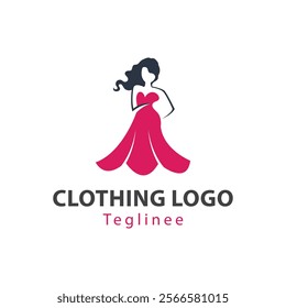 Clothing Brand logo design, Women fashion logo, Beauty logo, vector, abstract beauty women's dress fashion logo design illustration