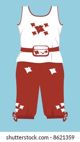 clothing in brown and white	