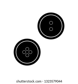 Clothing button with 2 and 4 holes. Vector Illustration icon