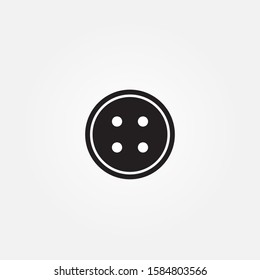 Clothing button black icon. Sewing button simple vector illustration.