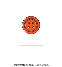 Clothing button color thin line icon.Vector illustration