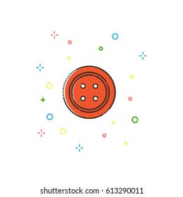 Clothing button color thin line icon on white background. Linear symbols.