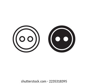 clothing button icon linear style on white background for web app banner logo design - Icon vector.