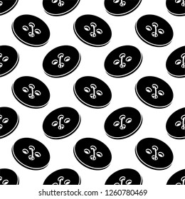 Clothing Button Icon Seamless Pattern Vector Art Illustration