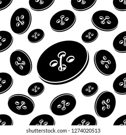 Clothing Button Icon Seamless Pattern Vector Art Illustration