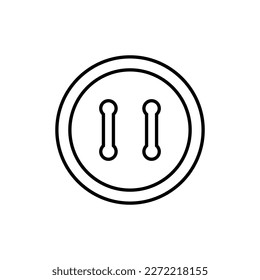 Clothing button icon. Sew-through button with four holes. Vector Illustration