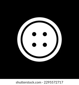 Clothing button icon. Sew-through button with four holes. Vector Illustration