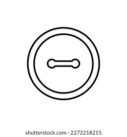 Clothing button icon. Sew-through button with two holes. Vector Illustration