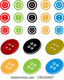 Ilustración del vector de iconos de botón de ropa