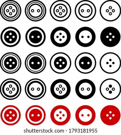 Ilustración del vector de iconos de botón de ropa